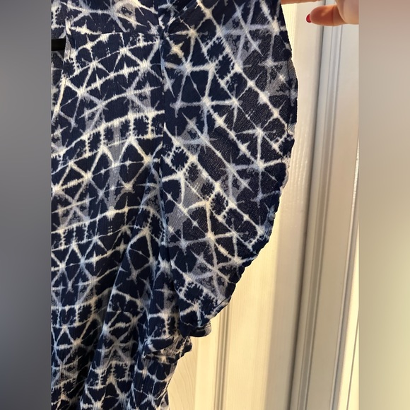 ❤️ BOGO Blue Ikat/Tie Dye Look Shorts Romper Size 2X - Picture 6 of 12